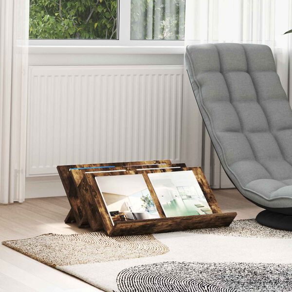 vidaXL Ajakirja riiul Suitsetatud tamm 65 x 53 x 28,5 cm Tehispuit