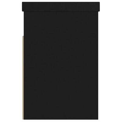 vidaXL jalatsipink padjaga, must, 80 x 30 x 47 cm, puitlaastplaat