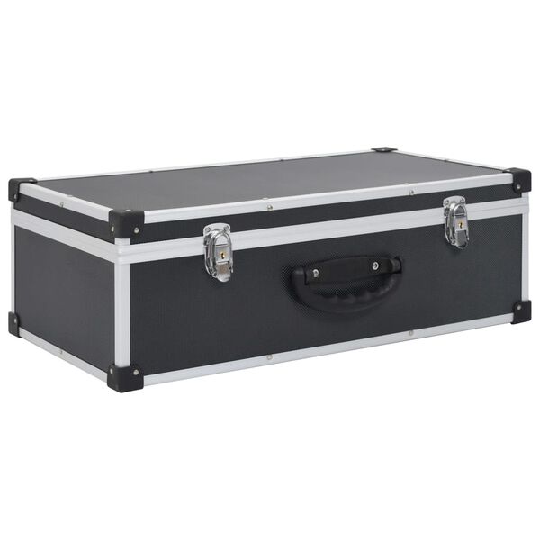 vidaXL CD-kohver 80 CD jaoks, alumiinium, ABS, must