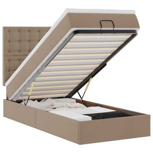 vidaXL Ottomani voodi madratsiga, cappuccino, 90x200cm, kunstnahk