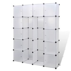 vidaXL modulaarne kapp 14 sektsiooni, valge 37 x 146 x 180,5 cm