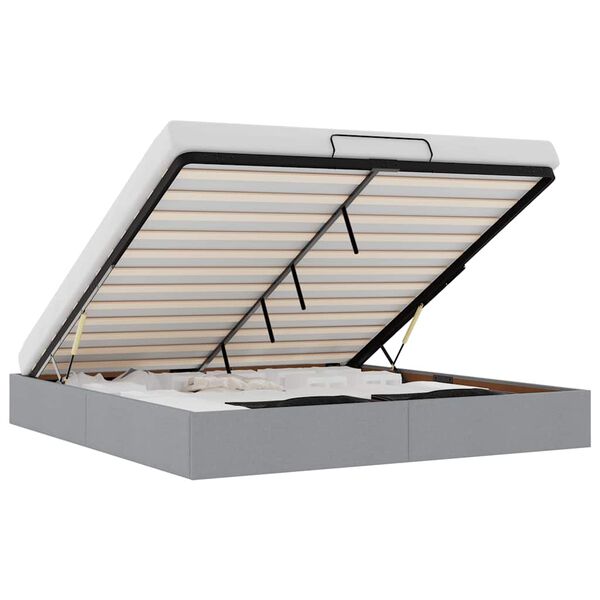 vidaXL Ottomani voodiraam ilma madratsita, helehall, 180x200cm, kangas