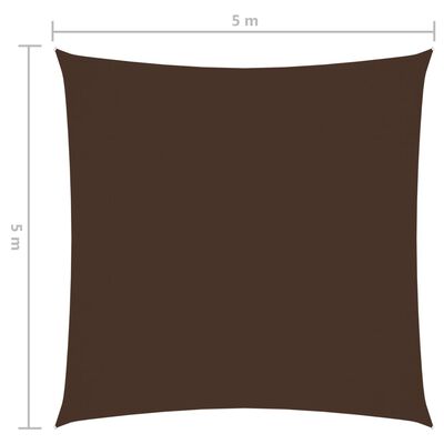 vidaXL oxford-kangast päikesepuri, kandiline, 5 x 5 m, pruun