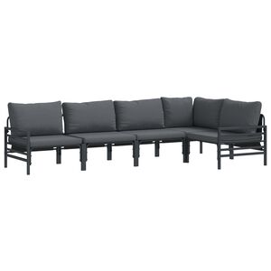 vidaXL Aia Diivanikomplekt padjaga 5 pcs Must Teras