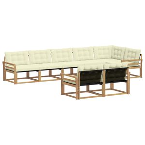 vidaXL V&auml;li diivanikomplekt padjaga 8 pcs Valge ja kreemjas