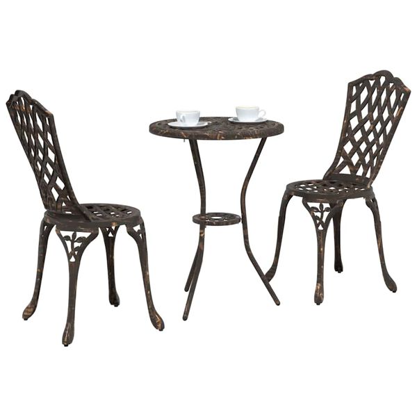 vidaXL Aia Bistroo Komplekt 3 pcs Pronksjas Alumiinium