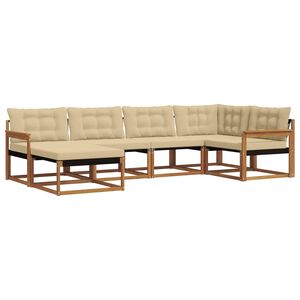vidaXL V&auml;li diivanikomplekt padjaga 6 pcs Looduslik ja beež