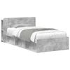 vidaXL Voodiraam ladustamisega peaga Betoonhall 100 x 200 cm Tehispuit