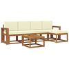 vidaXL V&auml;li diivanikomplekt 6 pcs Looduslik ja kreem Tugev akatsiapuu