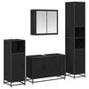 vidaXL Vannitoa m&ouml;&ouml;bleset 4 tk Must tamm 90 x 33 x 60 cm Tehispuit