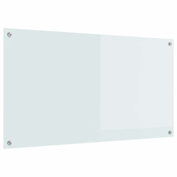 vidaXL Kögi Splashback Valge 110 x 60 x 0,6 cm karastatud klaas