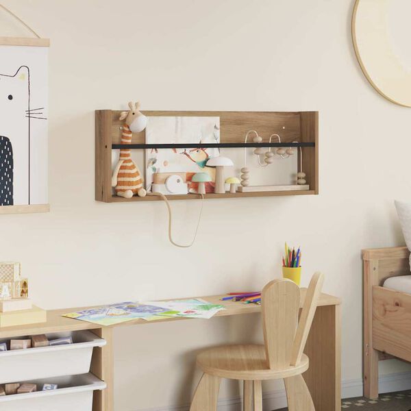 vidaXL Ajakirja riiul riiuliga K&auml;sit&ouml;&ouml;puu 80 x 12 x 30 cm Tehispuit