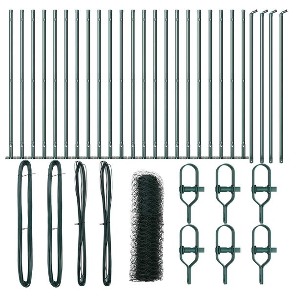 vidaXL Aiapost Roheline 50 x 0,4 m (36 mm v&otilde;rgu) Terased ja PVC