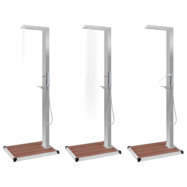 vidaXL välidušš koos alusega, WPC, roostevaba teras