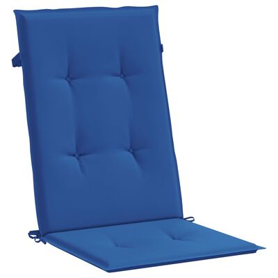 vidaXL kõrge seljatoega toolipadjad 4 tk, sinine, 120x50x3 cm, kangas