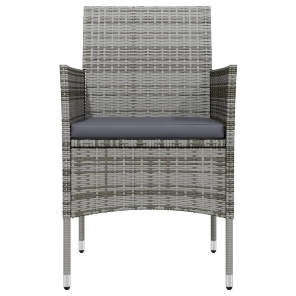 vidaXL 7-osaline aiamööbli komplekt patjadega, hall ja must