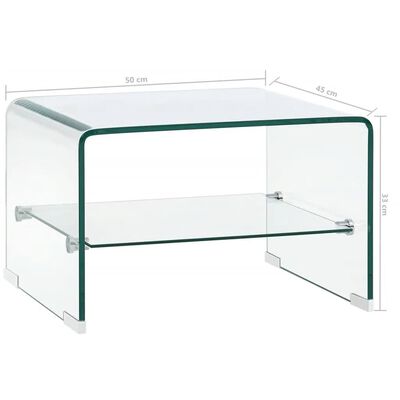 vidaXL kohvilaud läbipaistev 50 x 45 x 33 cm karastatud klaas