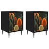 vidaXL &Ouml;&ouml;lambi kapp ZAANDAM 2 tk Must tamm 36 x 33 x 51 cm Tehispuit