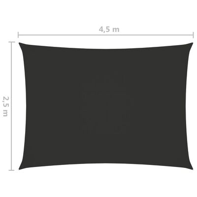 vidaXL oxford-kangast päikesepuri, ristkülik, 2,5 x 4,5 m, antratsiit