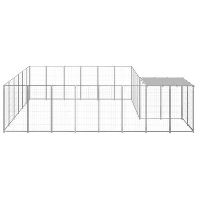 vidaXL koeraaedik, hõbedane, 12,1 m², teras