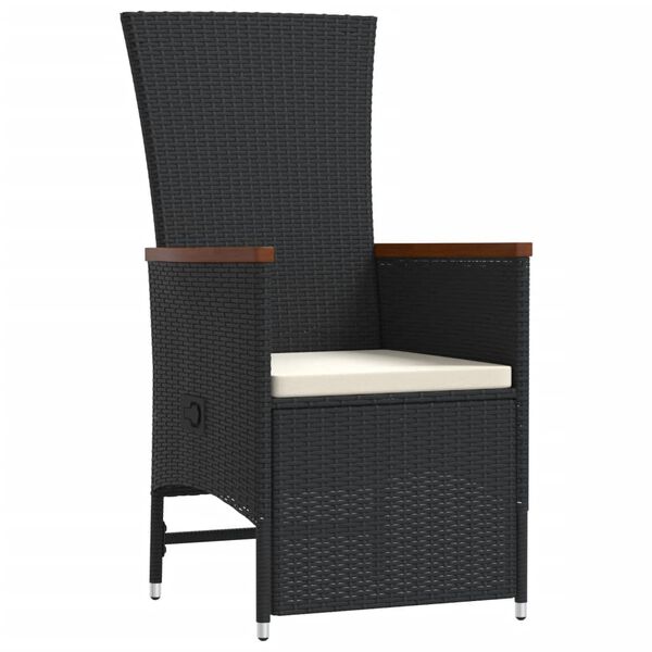 vidaXL 9-osaline aiam&ouml;&ouml;bli komplekt patjadega, must, pol&uuml;rotang