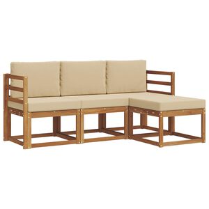 vidaXL V&auml;li diivanikomplekt padjaga 4 pcs Looduslik ja beež