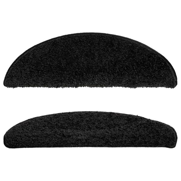 vidaXL trepimatid 15 tk 56 x 17 x 3 cm mustad poolringikujulised