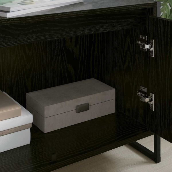 vidaXL Telerikapp Must tamm 140 x 36 x 49.5 cm Tehispuit