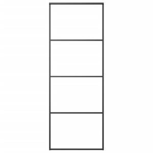 vidaXL liuguks, alumiinium ja ESG-klaas, 76 x 205 cm, must