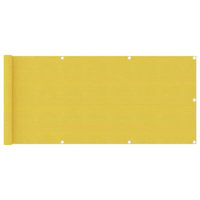 vidaXL rõdusirm, kollane, 75 x 400 cm, HDPE