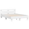 vidaXL Voodi raam LEDiga peaga Valge 137 x 190 cm Tehispuit