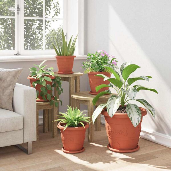 vidaXL &Uuml;mmargune lillepott 6 pcs Kohviroosa &Oslash; 26 x 21.5 cm Plastmass