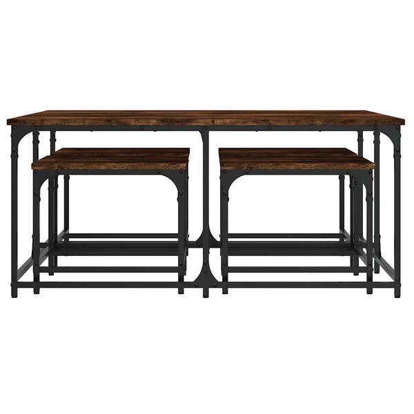 vidaXL &uuml;ksteise alla mahtuvad kohvilauad 5 tk, suitsutamm, tehispuit