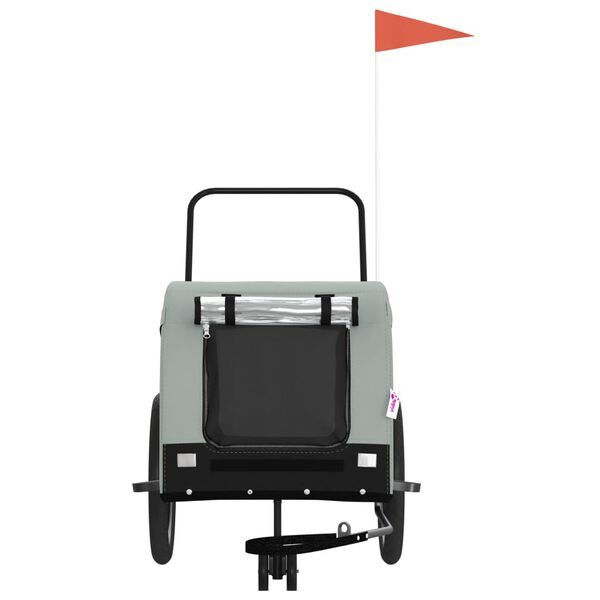 vidaXL lemmiklooma ratta järelkäru, hall ja must, oxford kangas/raud