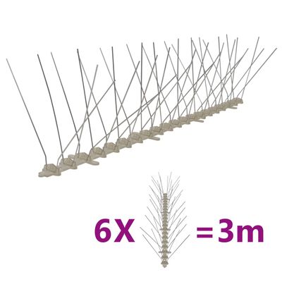 vidaXL 4-realine plastist linnupiikide komplekt, 6 tk, 3 m