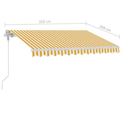 vidaXL iseseisev automaatne varikatus 350x250cm cm, kollane/valge