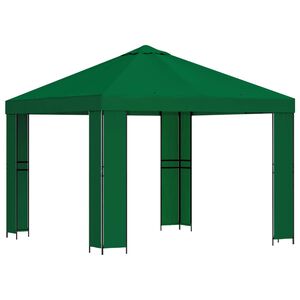 vidaXL Paviljon 3 x 3 m Roheline Pol&uuml;ester ja teras 190 gsm
