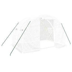 vidaXL kasvuhoone terasraamiga, valge, 6 m&sup2;, 3x2x2 m