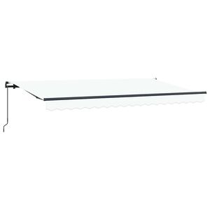 vidaXL K&auml;igukohandatav varikatus Valge 400 x 200 cm kangas