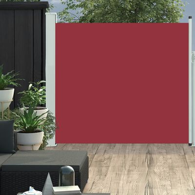 vidaXL lahtitõmmatav terrassi külgsein, 170 x 300 cm, punane