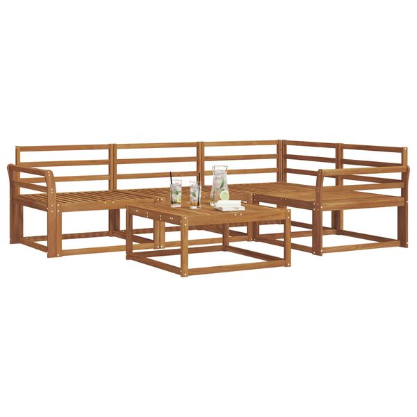 vidaXL V&auml;li diivanikomplekt 5 pcs Neutraalne Tugev akatsiapuu