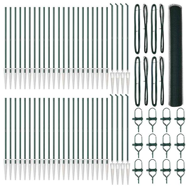 vidaXL Aiapost Roheline 100 x 1,2 m (25 mm v&otilde;rk) Terased ja PVC