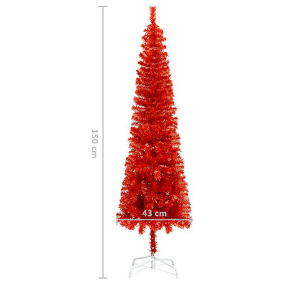 vidaXL kitsas jõulukuusk, punane, 150 cm