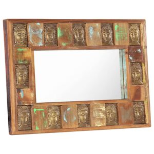 vidaXL peegel Buddha piltidega, 80 x 50 cm, taastatud puit