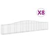 vidaXL kaarekujulised gabioonkorvid 8 tk, 400x30x60/80 cm, raud