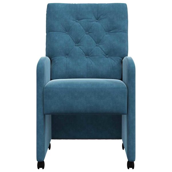 vidaXL Ratastega S&ouml;&ouml;gi-toolid 2 pcs Sinine 58 x 67 x 97 cm Samet