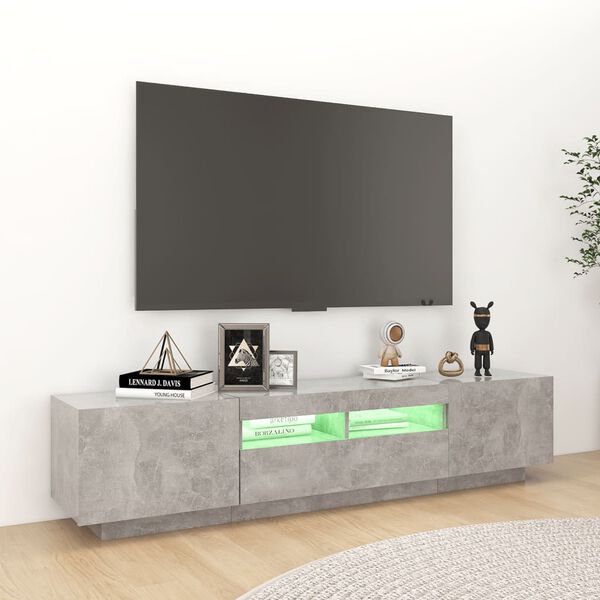 vidaXL telerialus LED-tuledega, betoonhall, 180 x 35 x 40 cm