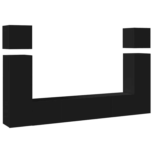 vidaXL 8-osaline telerikappide komplekt, must, tehispuit