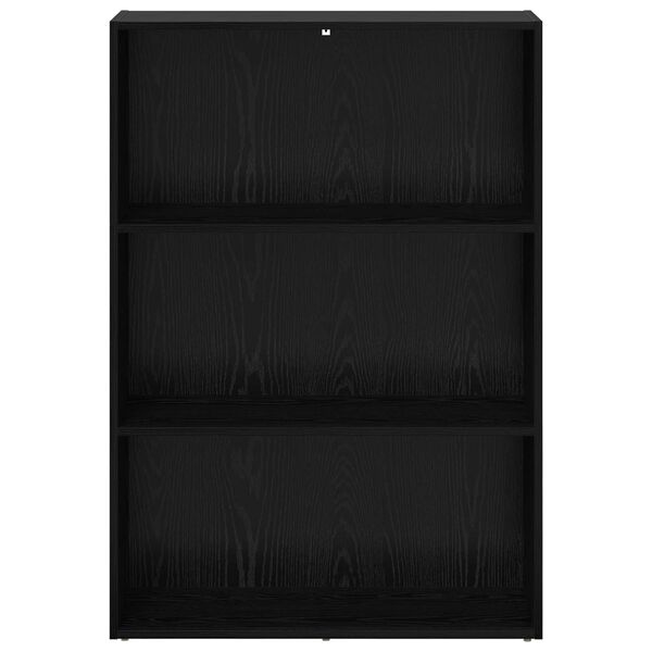 vidaXL Raamatukapp Must tamm 60 x 30 x 76.5 cm Tehispuit