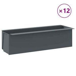 vidaXL lillekastid euroalustele 12 tk hall 36x13,5x9,5 cm PP